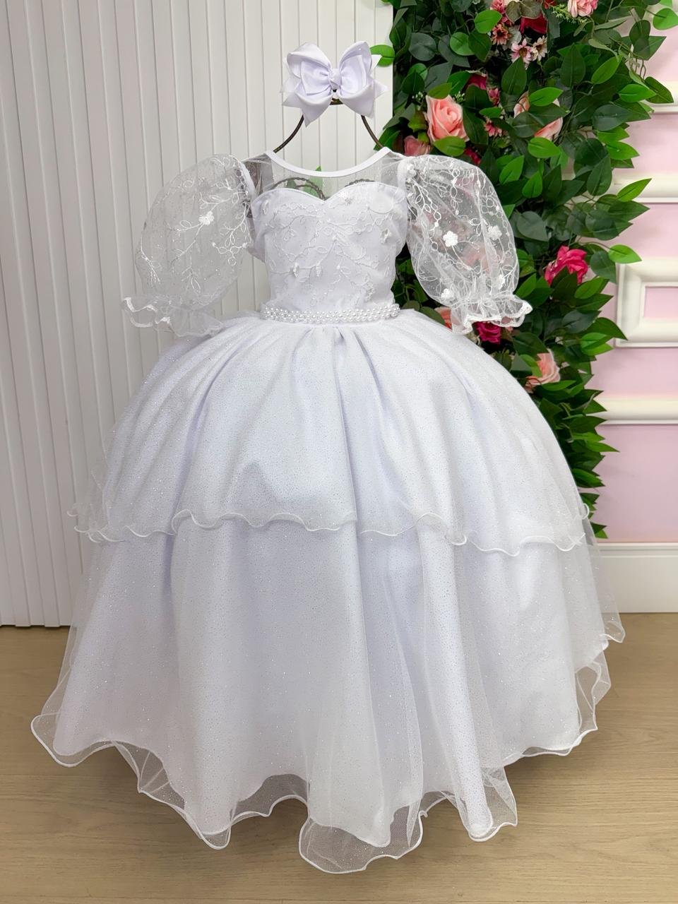 Vestido Bella Child Longo Eva Branco