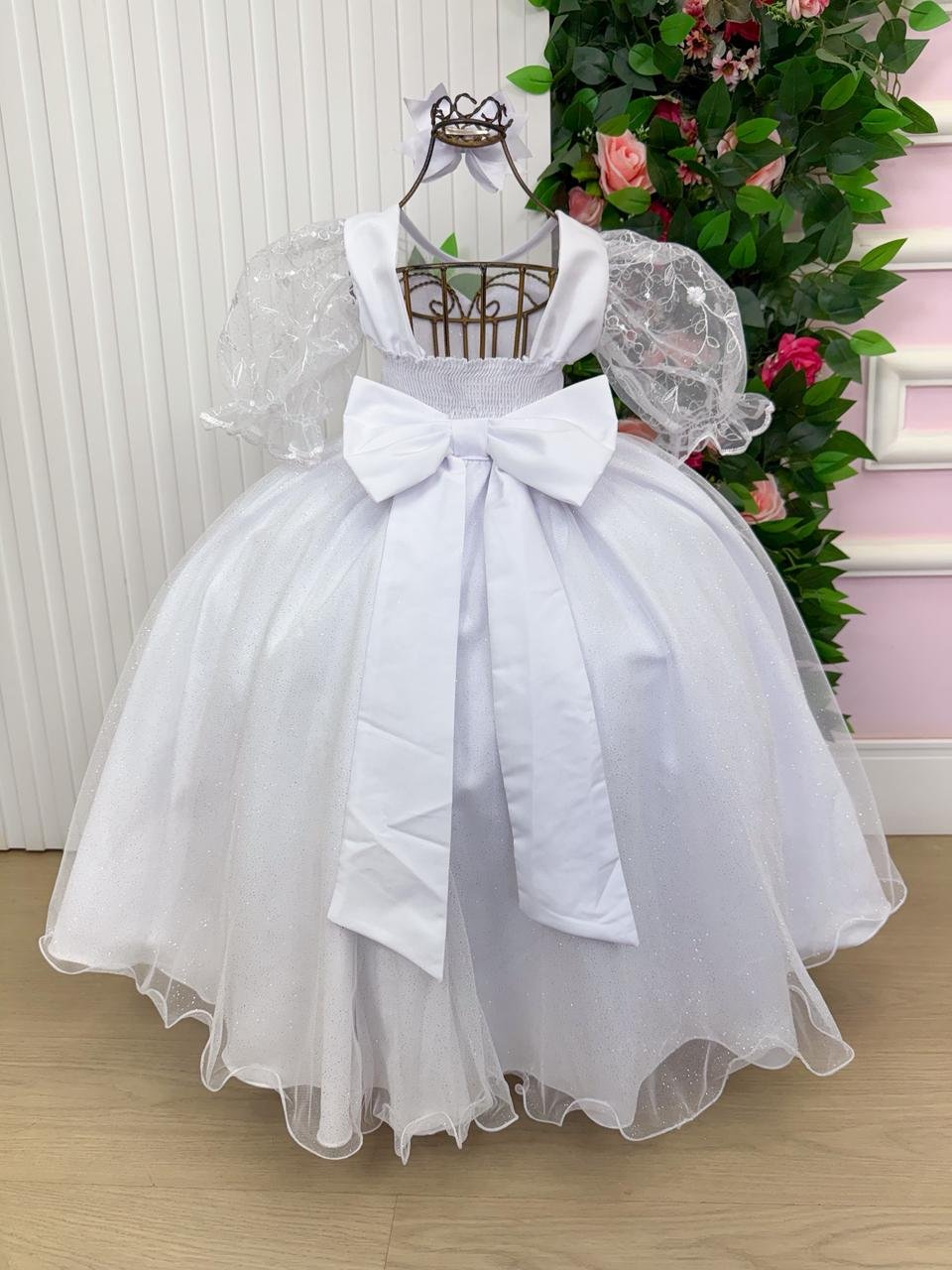Vestido Bella Child Longo Eva Branco - Imagem 5