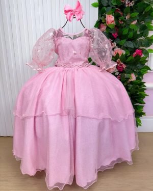 Vestido Bella Child Longo Eva Rosa Bebe