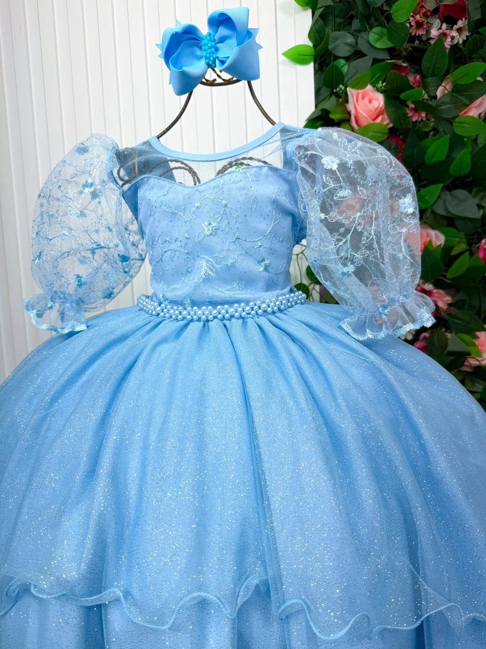 Vestido Bella Child Longo Eva Azul Bebe - Imagem 3