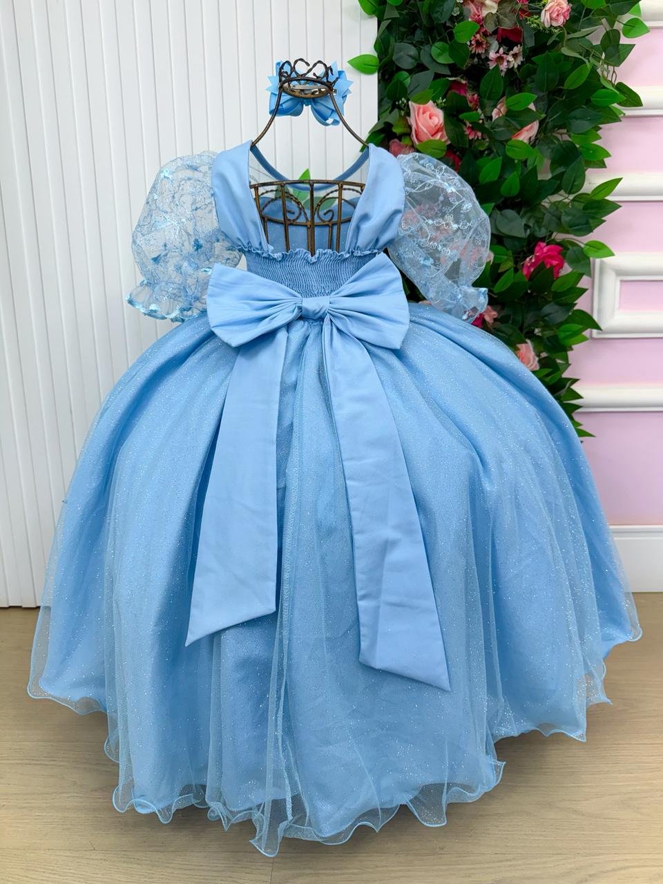 Vestido Bella Child Longo Eva Azul Bebe - Imagem 5