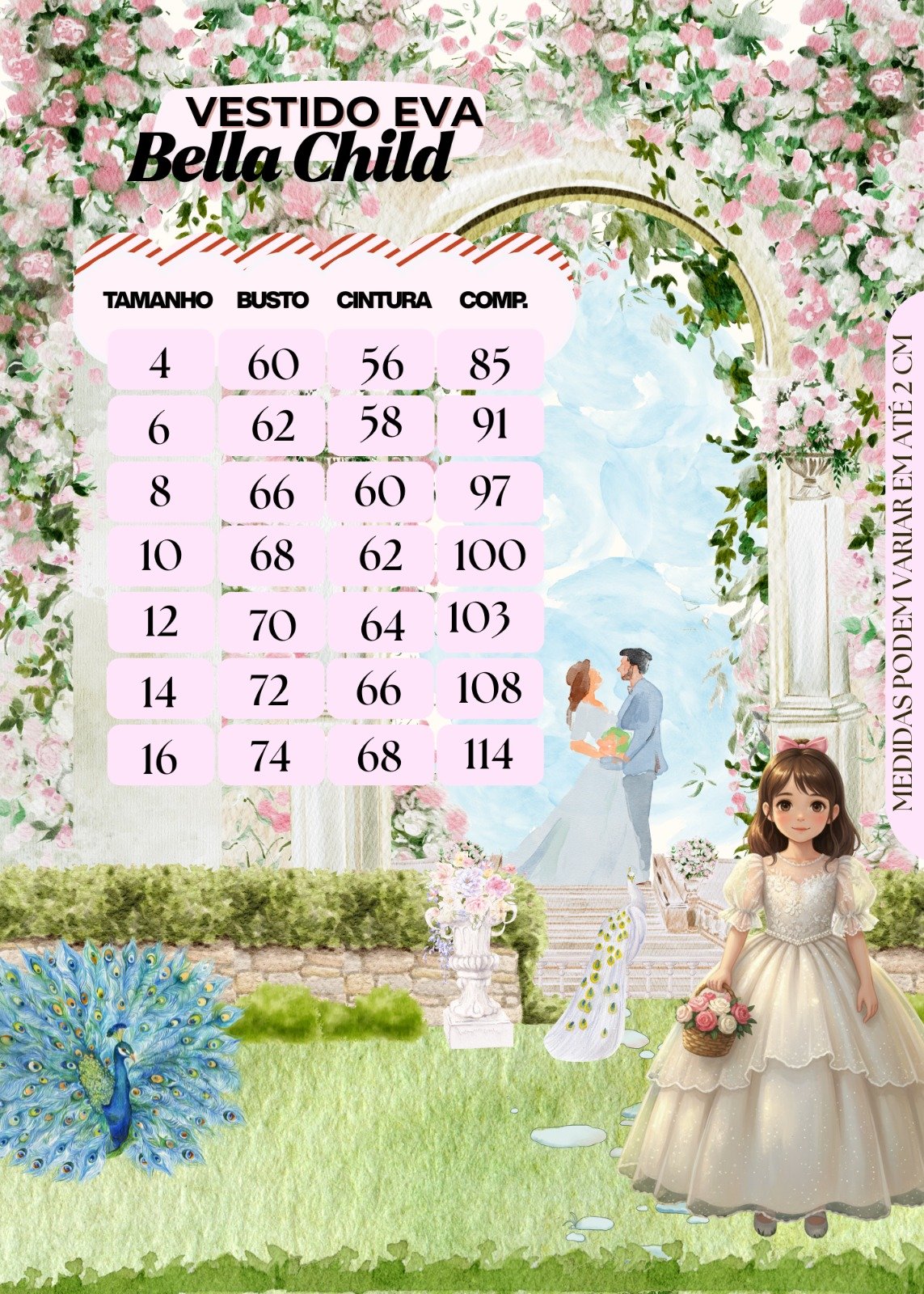 Vestido Bella Child Longo Eva Rosa Bebe - Imagem 6