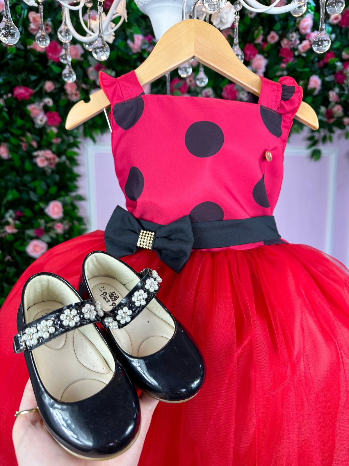 Vestido Banana Club Minnie/Minie Vermelha Bolinhas Poa - Imagem 2