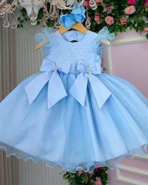 Vestido Marie Bebe Mia Azul Bebe