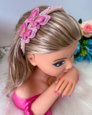 Tiara Belli Isabel Perolas e Borboletas Rosa