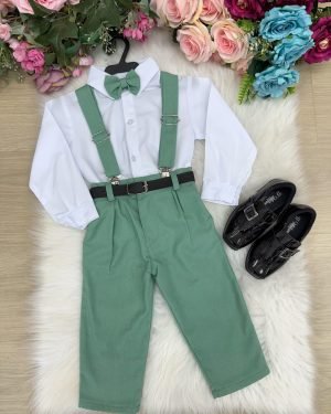 Conjunto Miss Cherry Vitor Suspensorio Verde