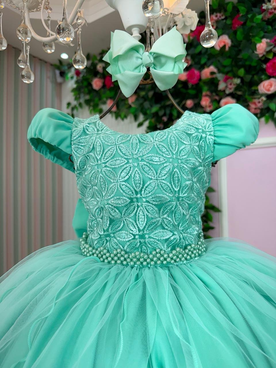 Vestido Bella Child Polly Verde Menta - Imagem 3