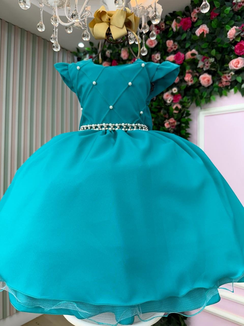 Vestido Ysa Kids Francine Verde Jade - Imagem 2