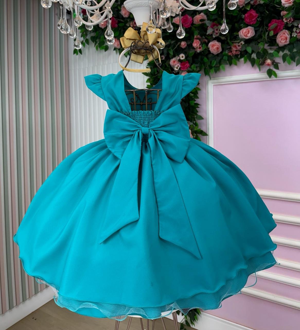 Vestido Ysa Kids Francine Verde Jade - Imagem 4
