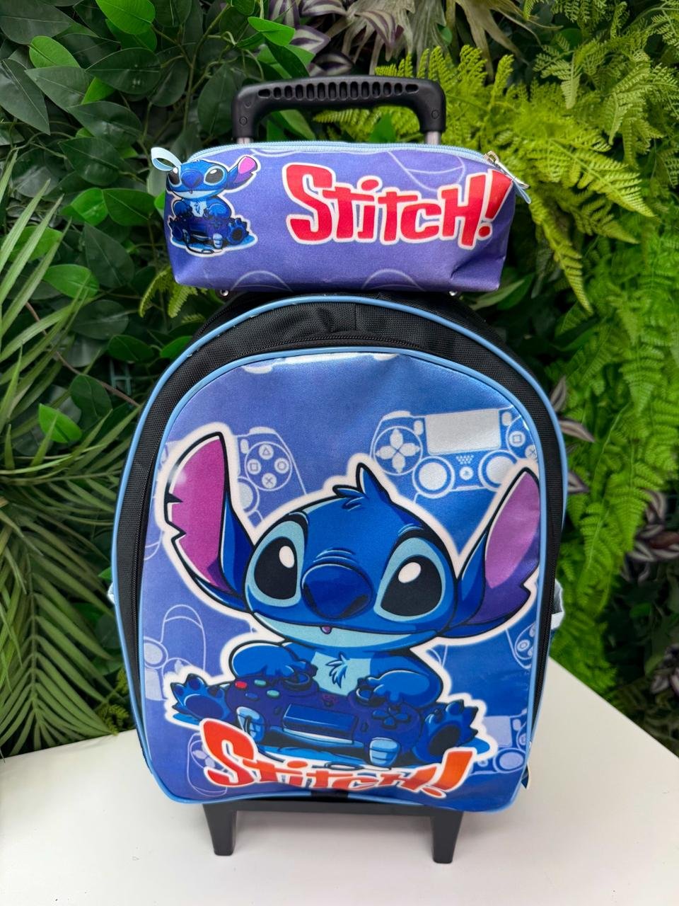 Mochila Rodinhas Stitch Masculino + Estojo de Brinde - Imagem 7