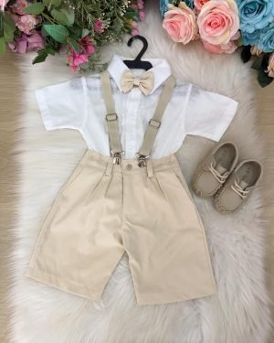 Conjunto Miss Cherry Henry Suspensorio Bege