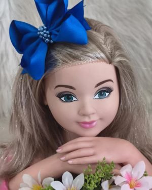 Laço Belli Bico de Pato Azul Royal Miolo de Perolas