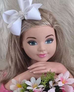 Laço Belli Bico de Pato Branco Miolo de Perolas