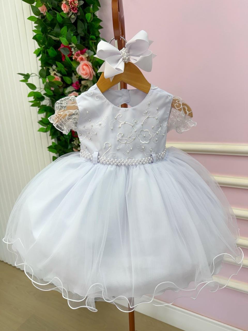 Vestido Menina Bonita Bebe Ana Sofia Branco - Imagem 2