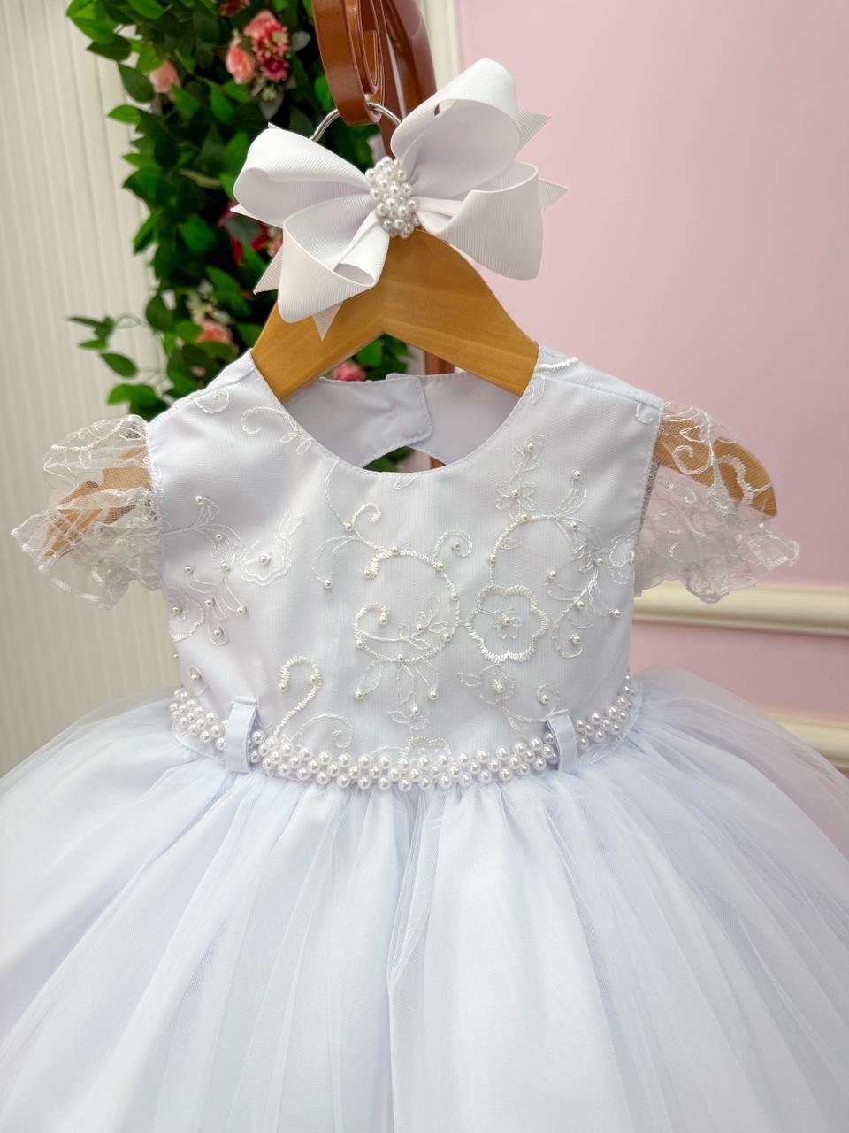 Vestido Menina Bonita Bebe Ana Sofia Branco - Imagem 3