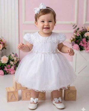 Vestido Menina Bonita Bebe Ana Livia Branco