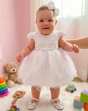 Vestido Menina Bonita Bebe Ana Flavia Branco