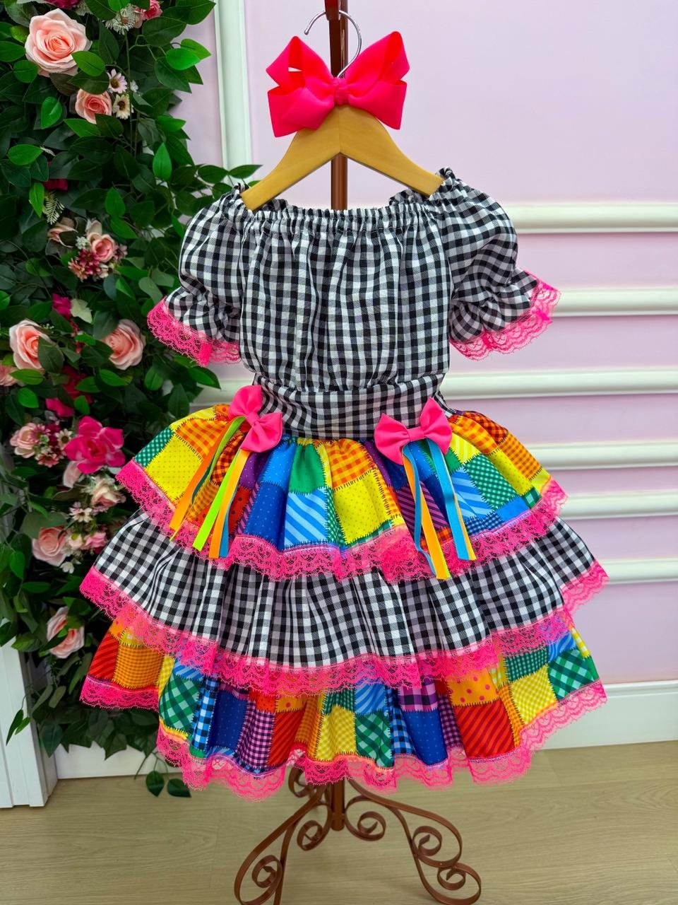 Vestido Junino Banana Club Luxo Quermesse do Sertão Preto - Imagem 3