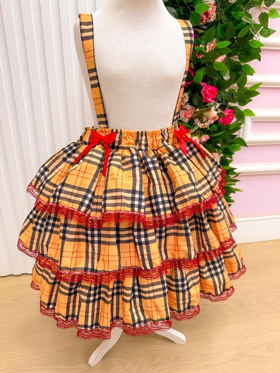 Salopete - Saia Adulto Junino Banana Club Luxo Encanto Caipira - Imagem 6