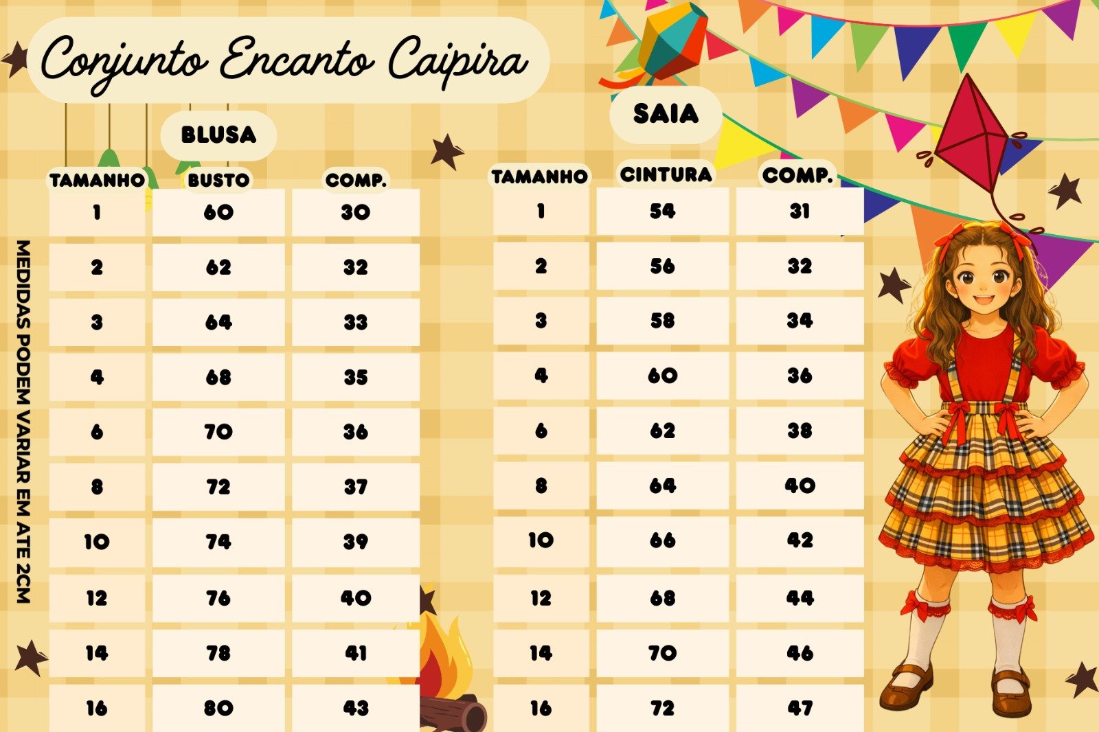 Conjunto Junino Banana Club Luxo Camisa Vermelha Caipira - Imagem 10