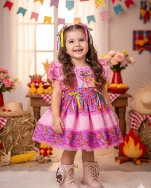 Romper/Vestido Princesa Belli Junino Florzinha do Arraiá