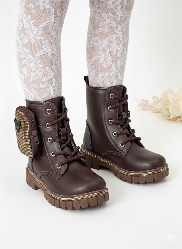 Bota/Coturno Nilqi Malu Bolsinha Cano Baixo Marrom-Café - Imagem 2