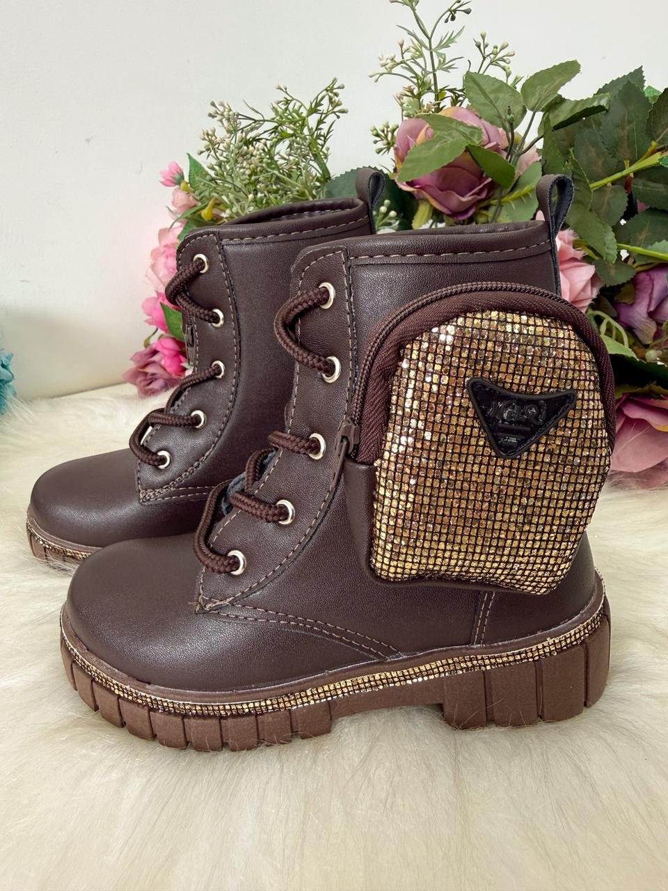 Bota/Coturno Nilqi Malu Bolsinha Cano Baixo Marrom-Café - Imagem 3