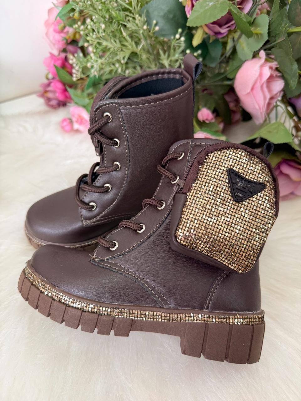 Bota/Coturno Nilqi Malu Bolsinha Cano Baixo Marrom-Café - Imagem 4