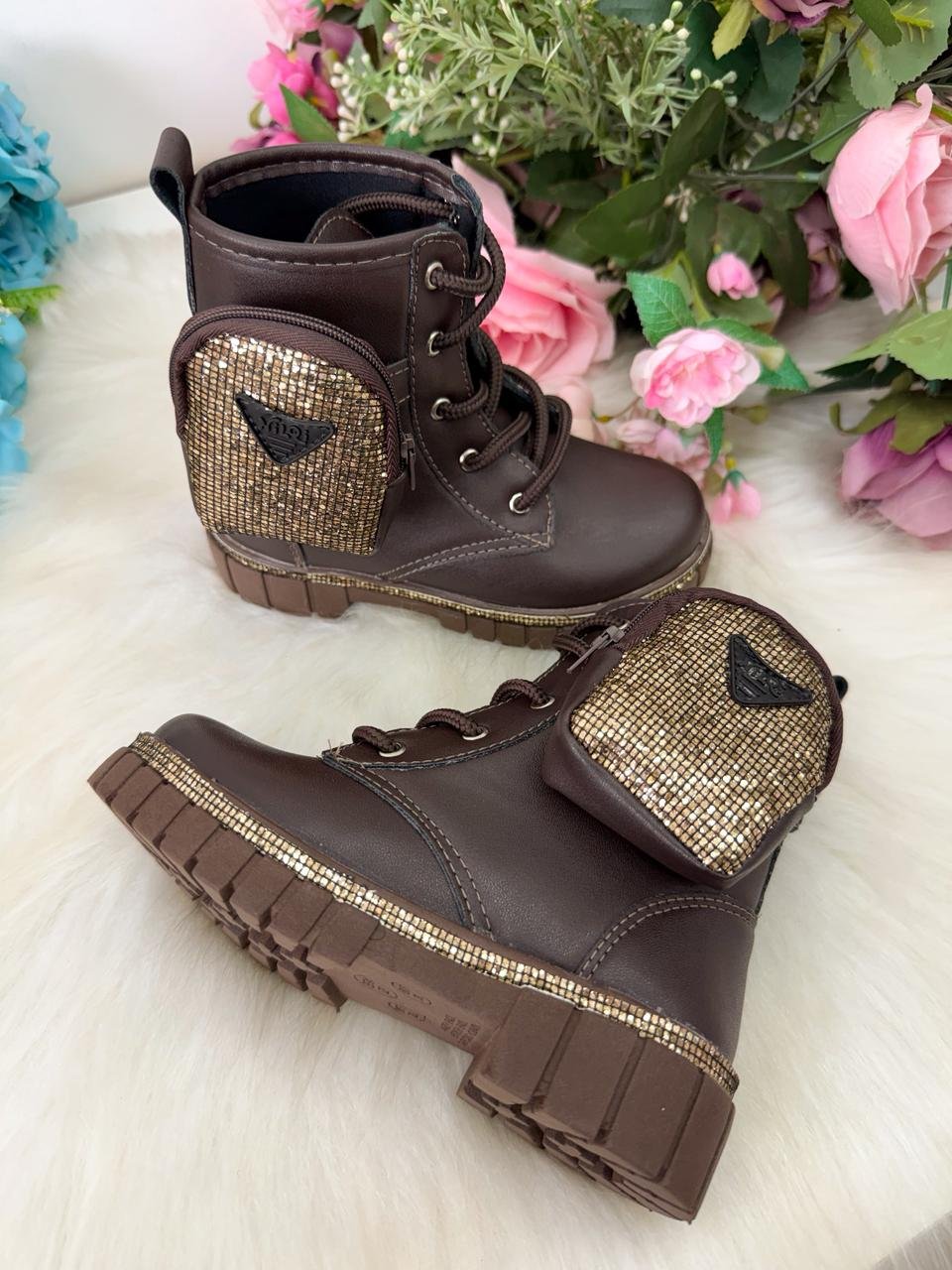 Bota/Coturno Nilqi Malu Bolsinha Cano Baixo Marrom-Café - Imagem 5