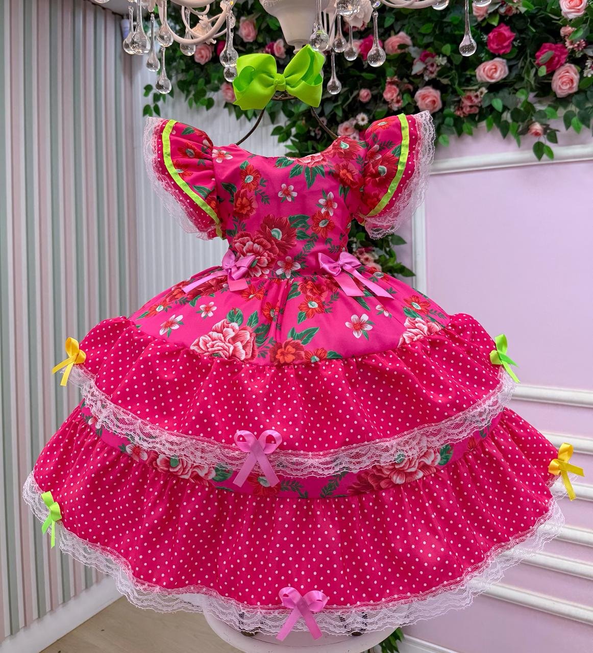 Vestido Junino Banana Club Quermesse do Balance Pink - Imagem 3