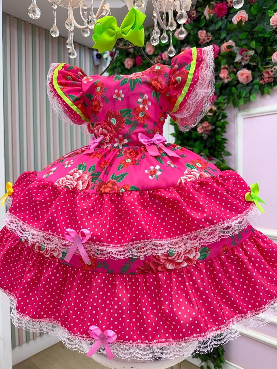 Vestido Junino Banana Club Quermesse do Balance Pink - Imagem 4