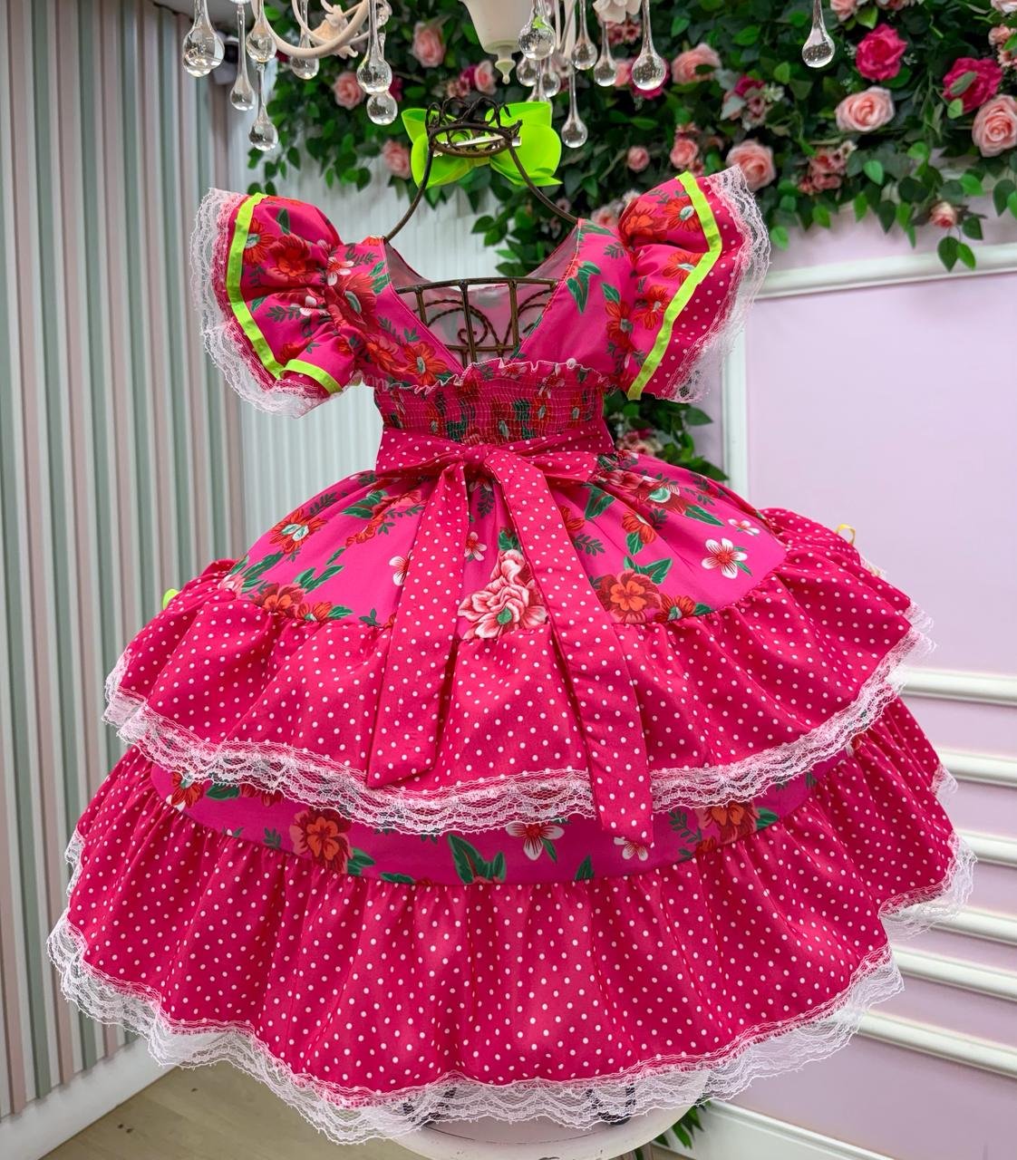 Vestido Junino Banana Club Quermesse do Balance Pink - Imagem 8