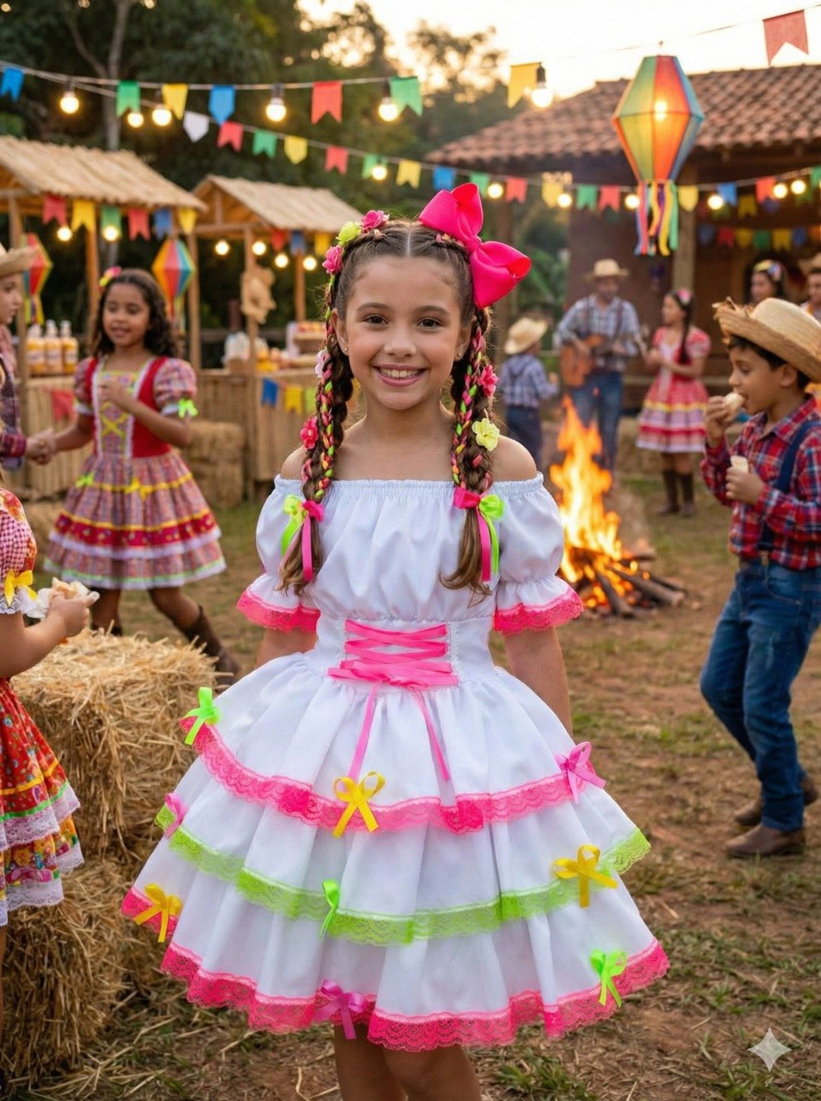 Vestido Junino Banana Club Luxo Noivinha do Sertão - Imagem 3
