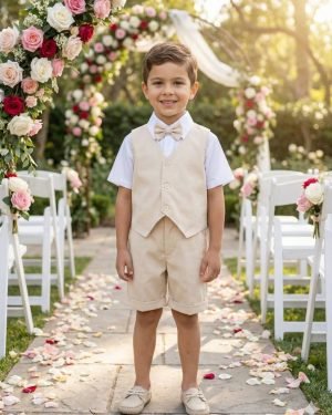 Conjunto Social Miss Cherry Leandro Colete Palha - Bege