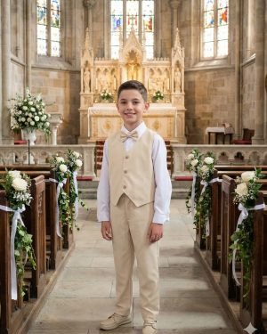 Conjunto Miss Cherry Social Colete Palha - Bege