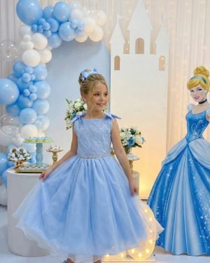 Vestido Marie Mariely Azul Bebe