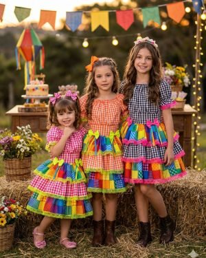 Vestido Junino Banana Club Luxo Quermesse do Sertão