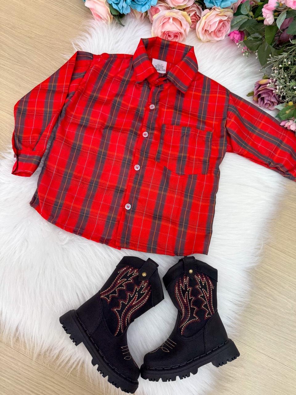 Camisa Xadrez Junina Noah Vermelho - Imagem 4