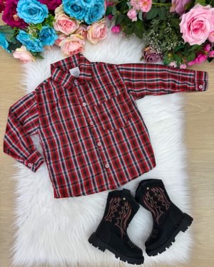 Camisa Xadrez Junina Estevão Vermelha