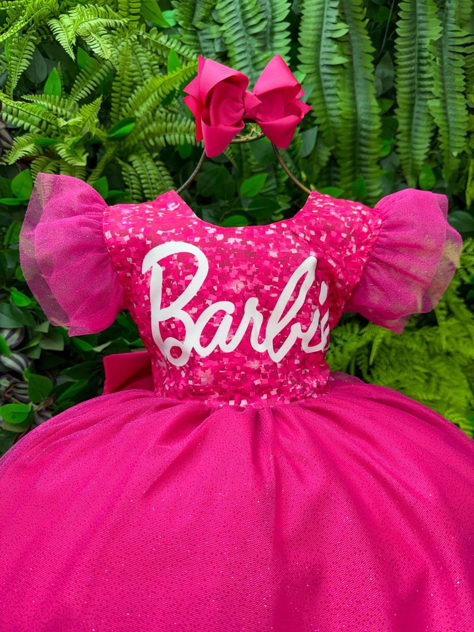 Vestido Ysa Kids Barbie Luxinho Pink Com led - Imagem 7