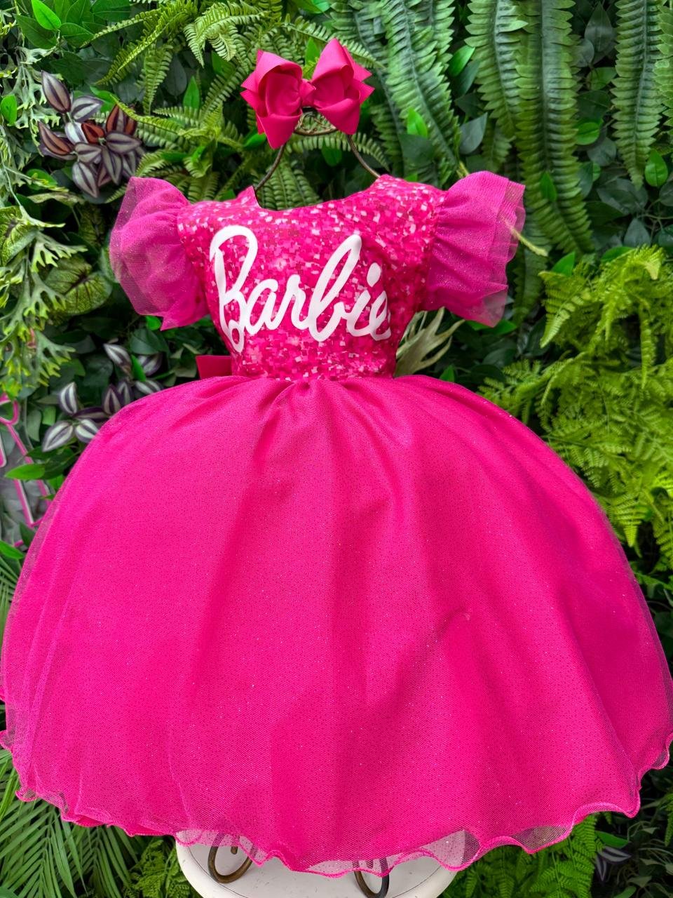 Vestido Ysa Kids Barbie Luxinho Pink Com led - Imagem 8