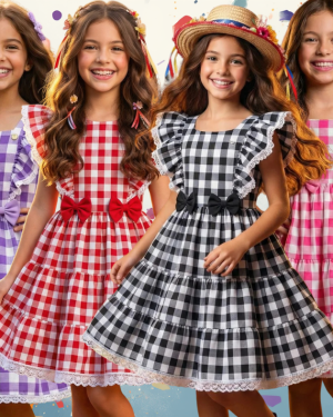 Vestido Banana Club Aline Xadrez