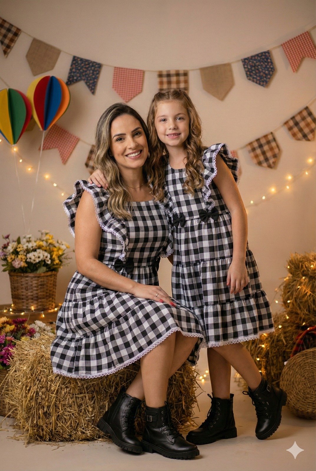 Vestido Banana Club Aline Xadrez Mãe e Filha - Imagem 2