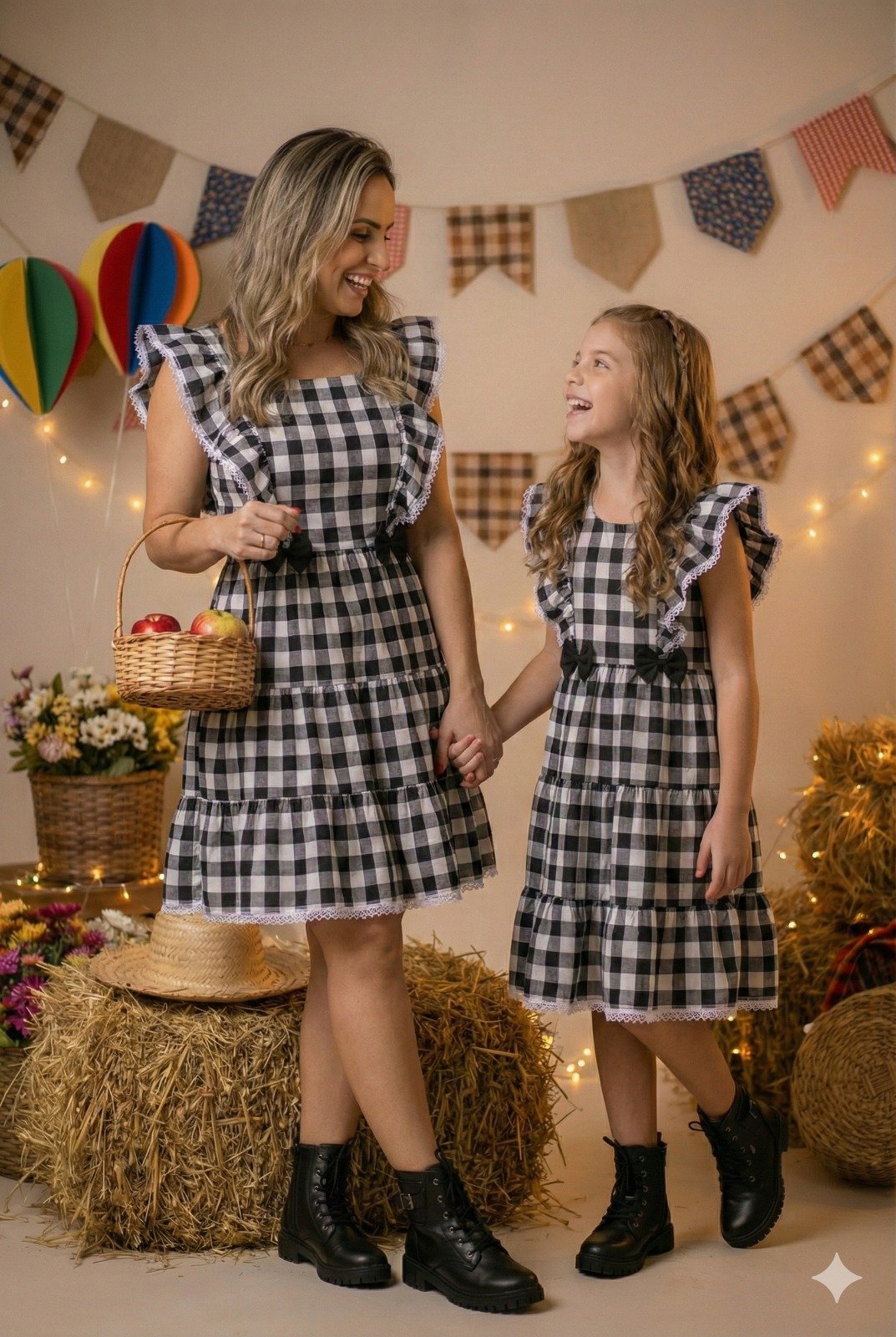 Vestido Banana Club Aline Xadrez Mãe e Filha - Imagem 3