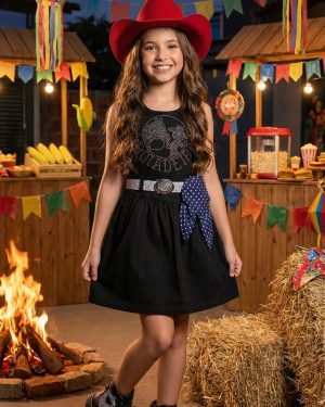 Vestido Blogueirinha Boiadeira do Sertão Preto