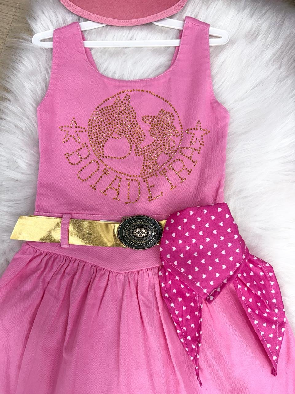 Vestido Blogueirinha Boiadeira do Sertão Rosa - Imagem 5