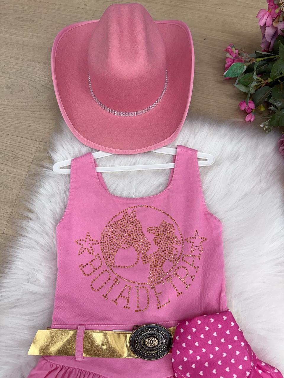 Vestido Blogueirinha Boiadeira do Sertão Rosa - Imagem 6