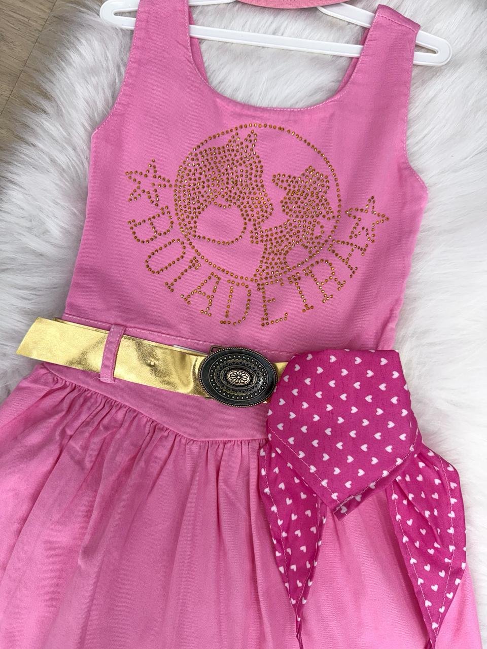 Vestido Blogueirinha Boiadeira do Sertão Rosa - Imagem 7