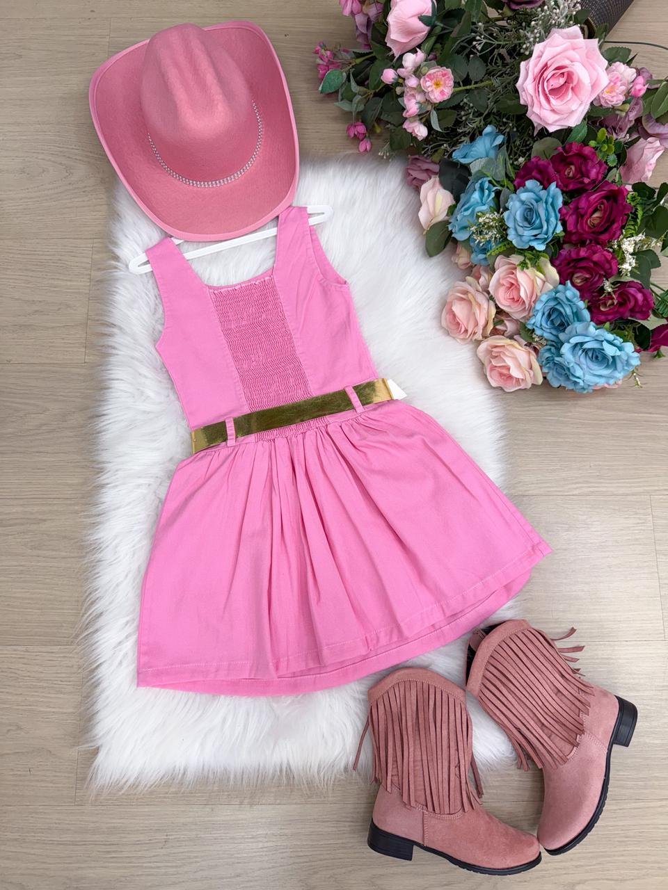 Vestido Blogueirinha Boiadeira do Sertão Rosa - Imagem 9