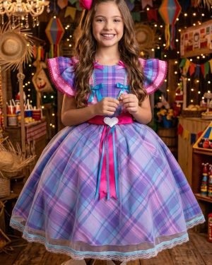 Vestido Marie Junino Quermesse do Interior Lilas